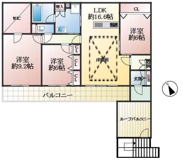 西宮市西宮浜 中古マンション間取画像